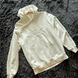 White PRADA hooded sweater